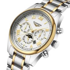 LaNan Crown Piano Multi Fungsional Olahraga Pria Watch Real Belt Waterproof Ultra-tipis Roma Skala Tampilan Kalender Leisure Meja (Putih) -Intl