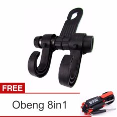 Lanjarjaya Car Hanger Aksesoris Gantungan kursi jok di Mobil - Hitam + Obeng 8in1