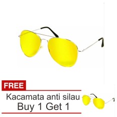 Lanjarjaya Kacamata Malam Anti Silau Night View Sunglasses + Buy 1 Get 1