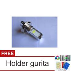 Lanjarjaya Lampu Led Motor H4 AC DC - Putih + Holder Gurita