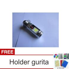 Lanjarjaya Lampu Led Motor Matic Bebek H6 AC DC - Putih + Holder Gurita