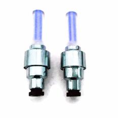 Lanjarjaya lampu tutup pentil roda/ban motor dan mobil LED - 2pcs- Biru