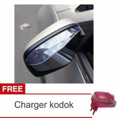 Lanjarjaya Mika Talang Air Pelindung Kaca Cermin Spion mobil Anti Air Hujan Kotor Car Rear Mirror Rain Guard / Mika Pelindung Kaca Spion + Charger Kodok