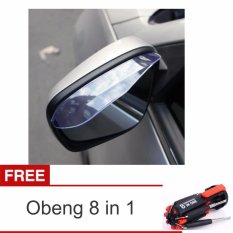 Lanjarjaya Mika Talang Air Pelindung Kaca Cermin Spion mobil Anti Air Hujan Kotor Car Rear Mirror Rain Guard / Mika Pelindung Kaca Spion + Obeng 8 in 1