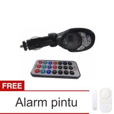 Lanjarjaya MP3 FM Modulator Remote, Slot USB & SD/MMC - Hitam + Alarm Pintu