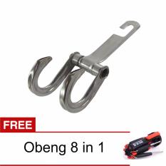 Lanjarjaya Stainless Steel Car Hanger Aksesoris Gantungan kursi jok di Mobil + Obeng 8 in 1