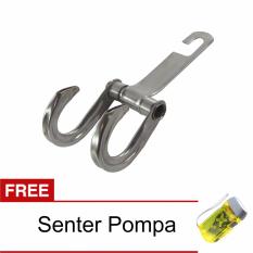 Lanjarjaya Stainless Steel Car Hanger Aksesoris Gantungan kursi jok di Mobil + Senter Pompa