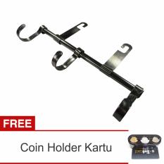 Lanjarjaya Stainless Steel Car Hanger Panjang Aksesoris Gantungan kursi jok di Mobil + Coin Kartu