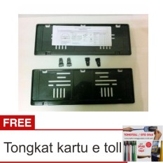 Lanjarjaya Tatakan Plat Nomor Mobil Model ASTRA Terbaru 2014 (1 set isi 2) + Tongkat Kartu E Toll
