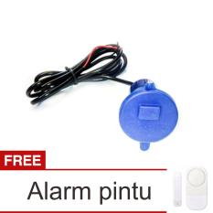 Lanjarjaya USB Charger Motor Waterproof Cas HP di motor - Biru + Alarm Pintu