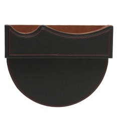 Leather Car Seat Gap Slit Pocket Penyimpanan Penangkap Suara Kadi Telepon Key Holder Bag Black Red Line-Intl