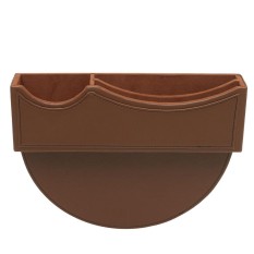 Leather Car Seat Gap Slit Pocket Penyimpanan Penangkap Suara Kadi Telepon Key Holder Tas Coklat-Internasional