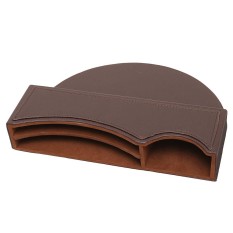 Leather Car Seat Gap Slit Pocket Penyimpanan Penangkap Suara Kadi Telepon Key Holder Bag Kopi-Intl