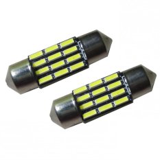 2 Biji Lampu Led Motor Mobil Kabin Plafon 31 mm 12 Titik 4014 Festoon C5W Arsystore ARSY - Putih