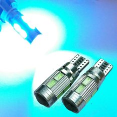 2 Biji Lampu Led Motor Mobil Senja Sein Sen 10 Titik 5730 Lensa Proyektor Soket Metal T10 W5W Arsystore ARSY - Ice Blue