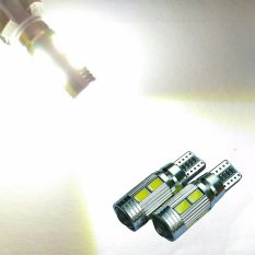 2 Biji Lampu Led Motor Mobil Senja Sein Sen 10 Titik 5730 Lensa Proyektor Soket Metal T10 W5W Arsystore ARSY - Putih