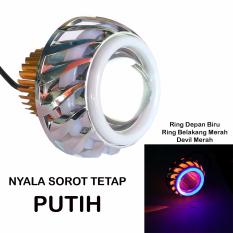 LED Lampu Projector Tipe U14-LP8 / LED Proji Light Angel Eye+Devil Eye / Lampu Proji Ring Biru Devil Merah