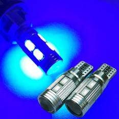 2 Biji Lampu Led Motor Mobil Senja Sein Sen 10 Titik 5730 Canbus Lensa Proyektor Soket Metal T10 W5W Arsystore ARSY - Biru
