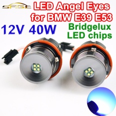 LED Marker Angel Eyes 2*20 W 40 W Bridgelux LED Chips Biru Warna untuk E39 E53 E60 E61 E63 E64 E65 E87-Intl