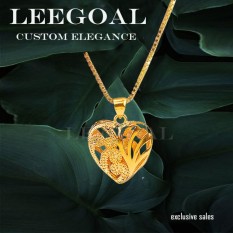 Leegoal 24 K Emas Kaara Premium Heart Necklace-Emas-Intl