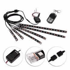 Leegoal 9 Pcs Sepeda Motor Kit Lampu LED Juta Warna Fleksibel Accentglow Neon Strip dengan Nirkabel Pengendali Jarak Jauh untuk Mobil SUV Truckbike ATV Interior Eksterior (...) intl-Intl