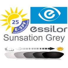 Lensa Essilor Single Vision Sunsations Grey / Photocromic / Photogrey 1.56 Crizal Alize / Normal / Minus-Cyl Anti Radiasi Komputer Berubah Warna