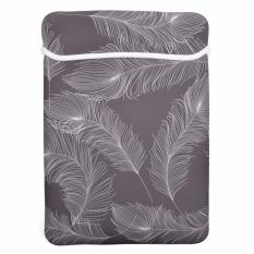 Lightning Power-Feather Series Soft Neoprene Laptop Notebook Ultrabook 13 Inch Sleeve Carrying Case Bag untuk MacBook Pro Macbook Air A1369/13.3 Inch HP Stream (Warna Abu-abu dengan Bulu Putih) -Intl