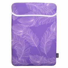 Lightning Power-Feather Series Soft Neoprene Laptop Notebook Ultrabook Sleeve Carrying Case Bag untuk MacBook Air A1370 11- Inch/HP Stream 11 (Warna Ungu dengan Bulu Putih-11 Inch) -Intl