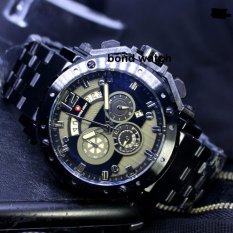 Limited Edition Swiss Army SA1000 Chrono Jam Tangan Pria Stainless Steel Strap ( Black )