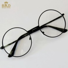 Lingkaran Bulat Kacamata Fashion Retro Asli Mata Jelas Lensa Kacamata Wanita
