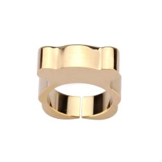 Little Bear Cincin Berbentuk 18 K Berlapis Emas 316L Baja Titanium Modis Wanita Perhiasan Dekorasi-Intl
