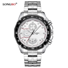 LONGBO Merek Bisnis Watch Pria Daytona Militer Stainless Steel Gelang Tahan Air QUARTZ Watch Pria 8686-Intl