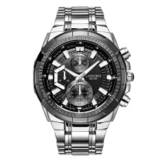 LONGBO Jam Tangan Quartz Pria Gaya Militer Bahan Stainless Steel Tahan Air (Hitam)