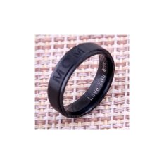 MENCINTAIMU MOM' Titanium Ukiran Ring Women's Ring Hadiah Hari Ibu untuk Ibu Cincin Keanggunan Halus Perhiasan- 9 #, Hitam-Intl