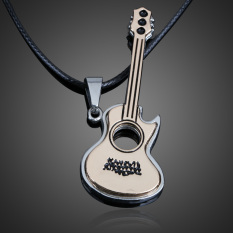 Indah Gitar Liontin Kalung Boy Girl Perhiasan Unisex Titanium Steel