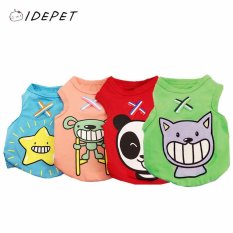 Indah Hewan Peliharaan Anjing, Cat, Baju, Shirt, Soft Cotton Vest (Biru-L)-Intl