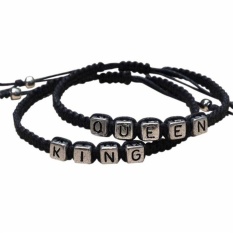 Keuntungan Rendah ASTAR 2 Pcs Pasangan Unisex Sliding Macrame Penutupan Charm Adjustable Gelang Handmade-Intl