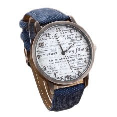 Harga Terendah Netral Pria Fashion Jam QUARTZ Jam Tangan Sport Harga Women's 4 Colors High Waist Career Short Skirts Denim Tali Jam Surat Kabar
