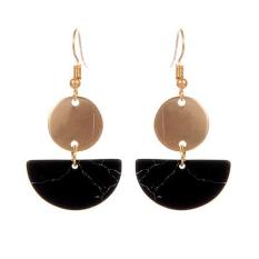 LRC Anting Gantung Fashion Semicircle Shape Decorated Earrings