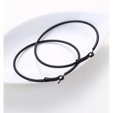 LRC Anting Hoop Fashion Round Shape Decorated Earrings (6cm)