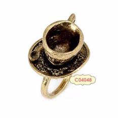 LRC Cincin Korean reto personality fashion carve cup charm design rings