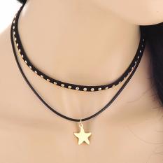 LRC Kalung Wanita Temperament Black Pearl Pendant Decorated Double Layer NecklaceIDR9900. Rp 10.400