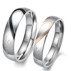 Light Fashion Kreatif Bentuk Hati Jahitan Beberapa Cincin Elegan Titanium Cincin Baja Ukuran: Pria 10 #