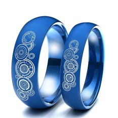 Lunar Valley Merek Baru Doktor Siapa 316L Anti Karat Janji Cincin Pria Wanita Cincin Pasangan Cincin Kawin Hitam Gold perak Biru Warna-Hitam-Pria-11-Internasional
