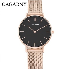 Merek Mewah Cagarny Watch Women Fashion QUARTZ Jam Tangan Ultra-Tipis Wanita Rose Gold Stainless Steel Mesh Gelang Jam Tangan Casual Ladies Watch 6872-Intl