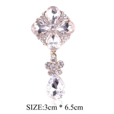 Mewah Crystal Bunga Bros Korsase Pernikahan Broach Bouquet Jilbab Pin Topi Scarf Kerah Pakaian Klip Broches Party Women Dress Jewelry -Intl