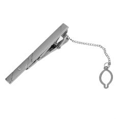 Luxury Mens Plain Silver Stainless Steel Kurus Dasi Klip Penjepit Bar Smart Pin