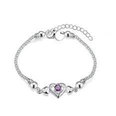 Malaysia Populer Heart Dream Ungu Ungu Zircon Gelang H383-Intl