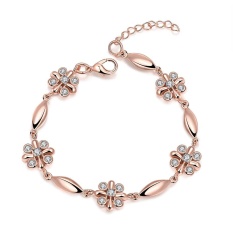 Malaysia Pop Romantis Ladies Gelang Bunga Rose Emas-Intl