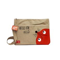 Mall BTM Fashion - Kimso Tas Notebook Motif Rubah Harga Murah - Cream